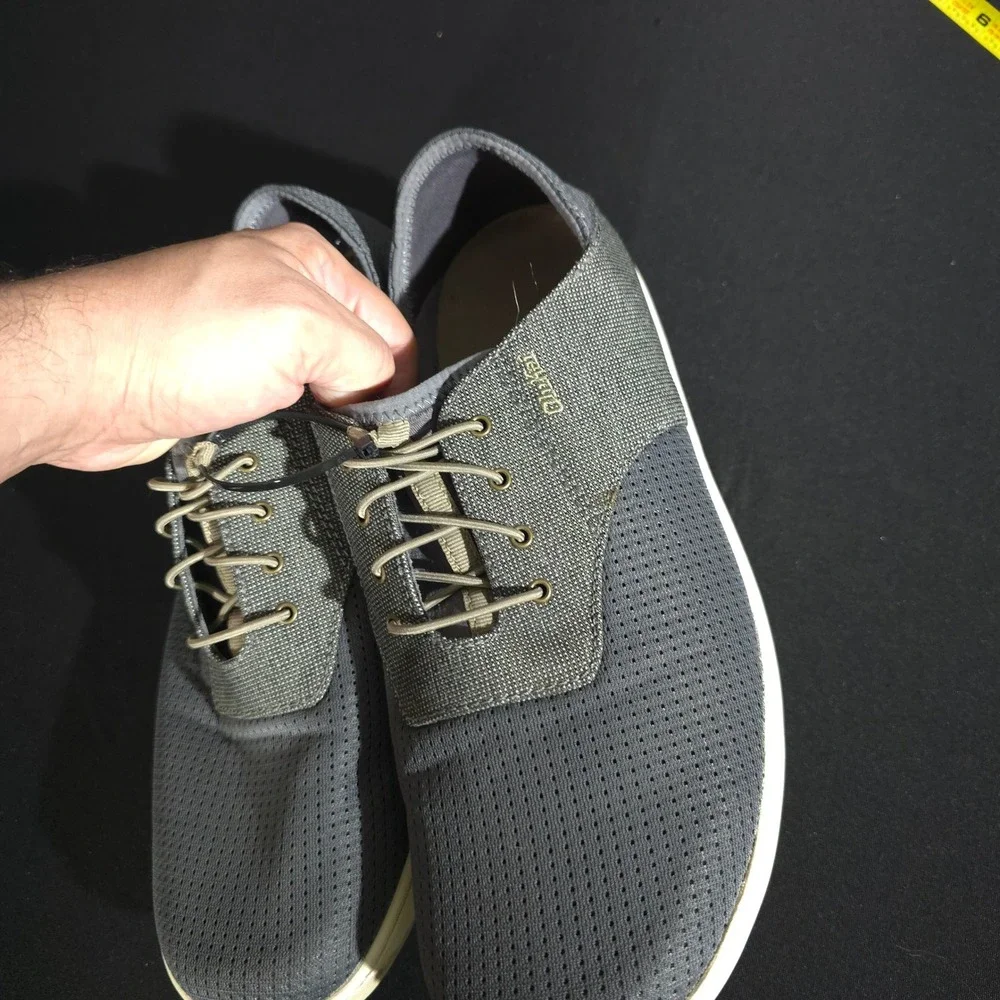 OluKai Nohea Moku Men 10.5 Gray Boat Shoes Mesh Sneakers 10283-2610 Drop-In Heel